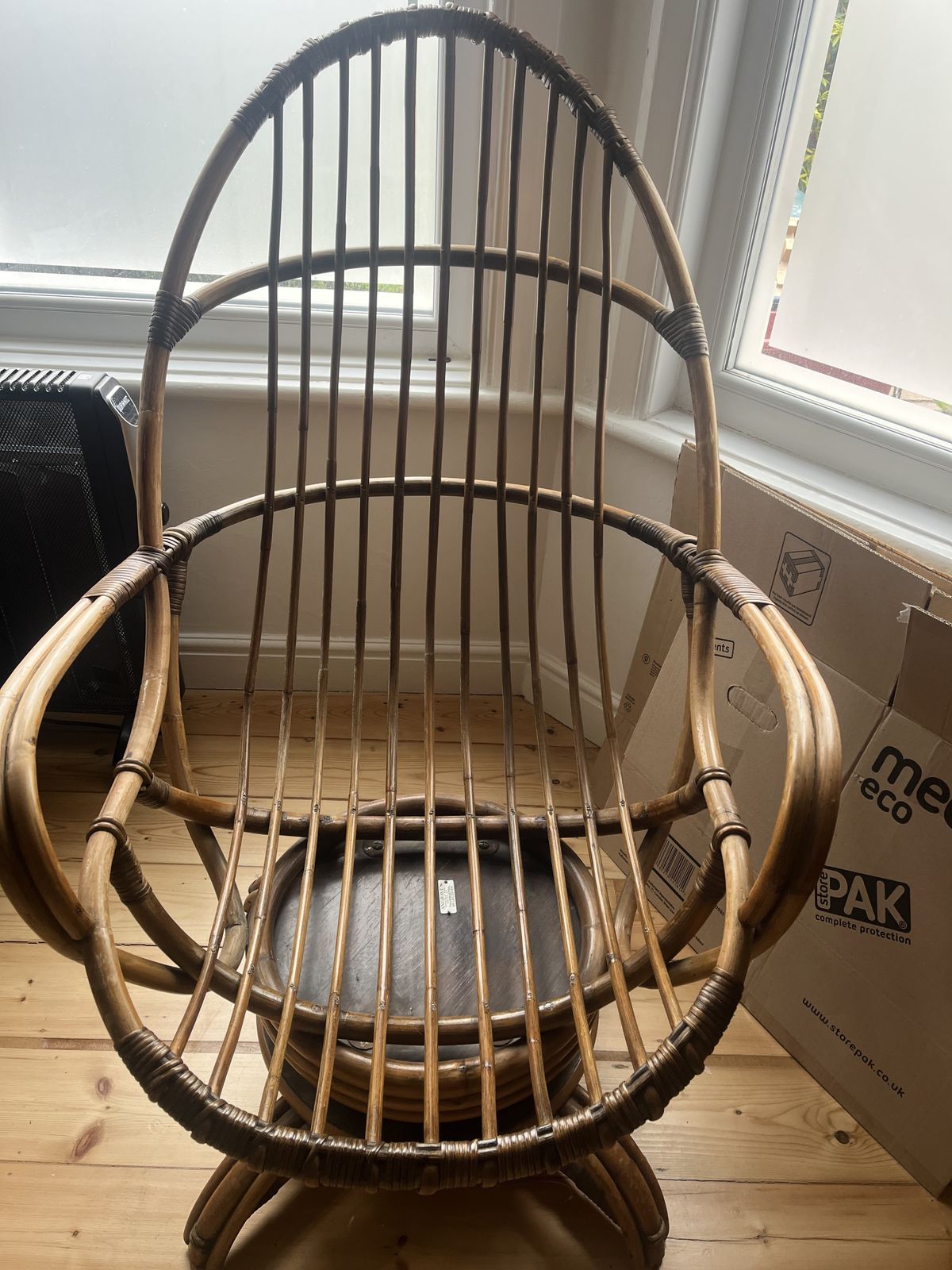 Angrave's Of Leicester Bamboo Swivel Rocker Chair 1970 photo for sale