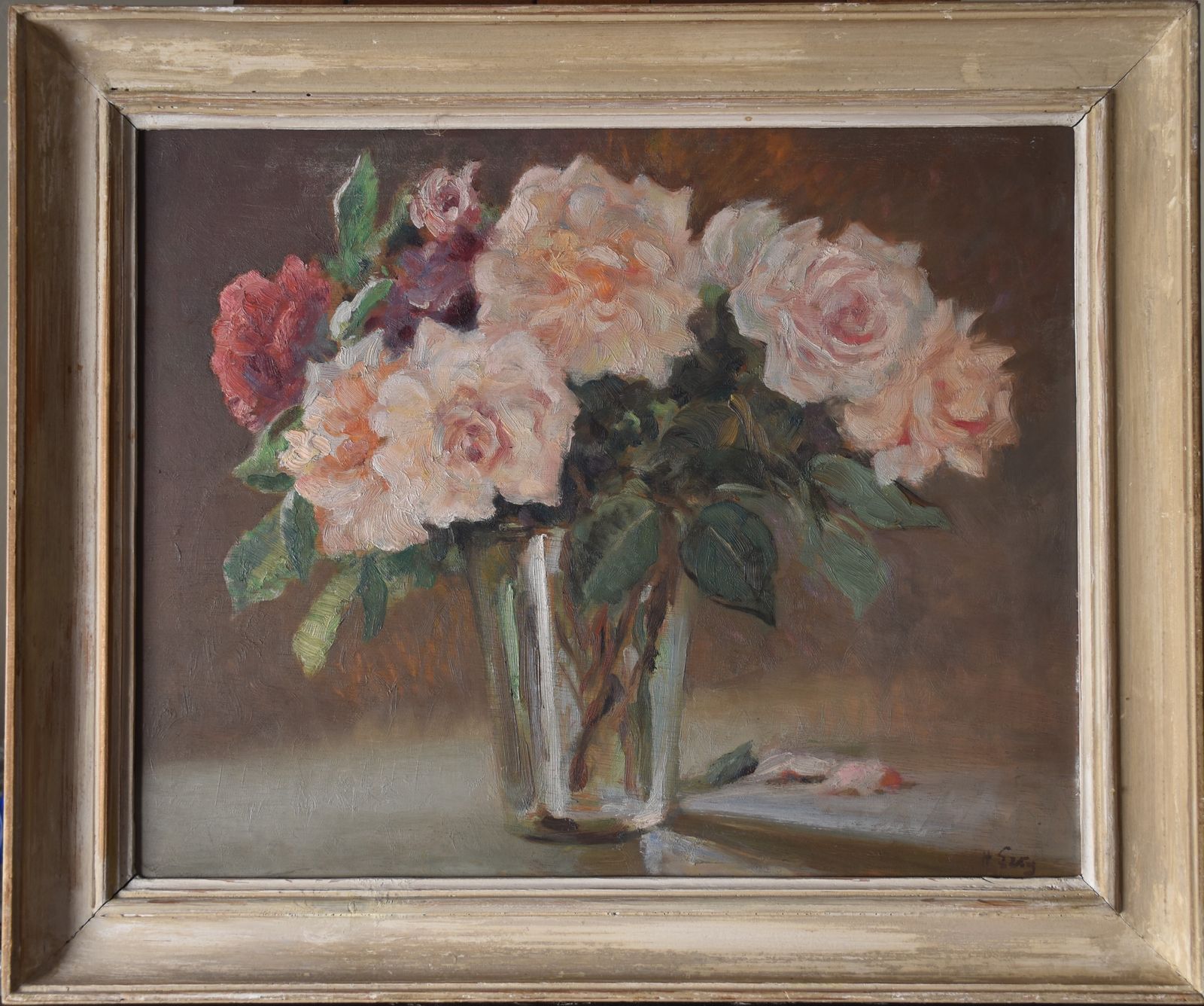 Hippolyte Léty, Roses In A Glass (Circa 1930) photo furniture