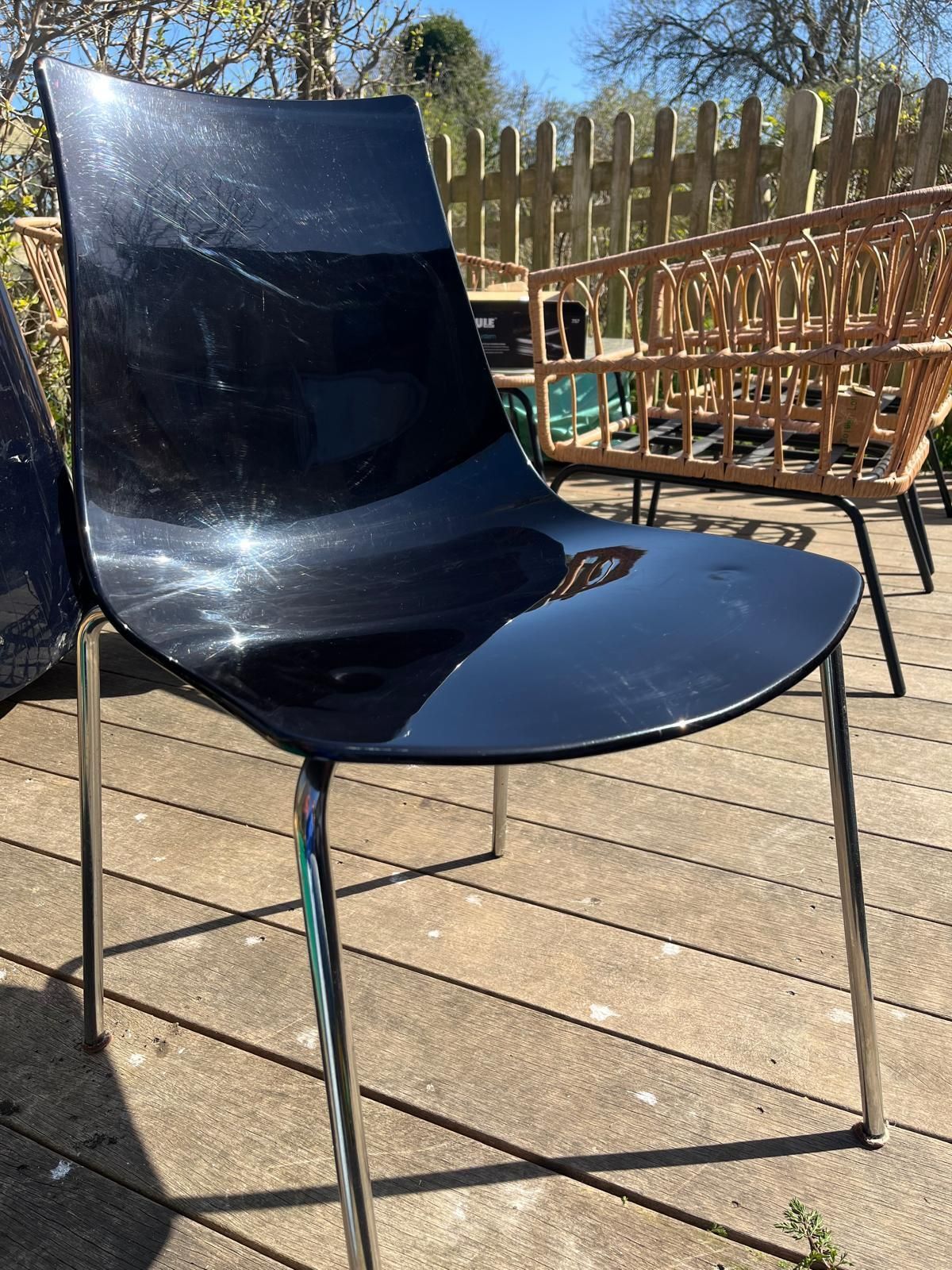 6 Calligaris Ice Chairs In Black photo furniture