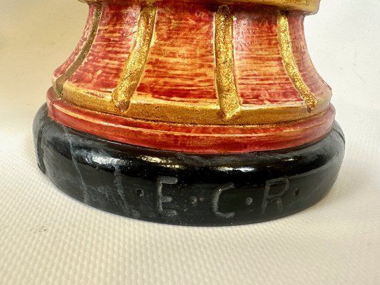 Neoclassical Polychrome Hand Painted Vases, 1980s, Set Of 2 photo Home Decor