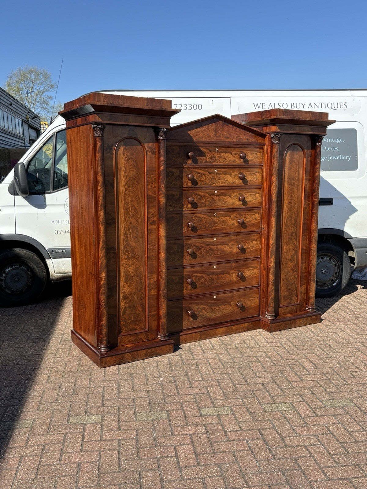 William IV Mahogany Compactum, Large Chest Of Drawers And 2 Cupboards. Superb photo for sale
