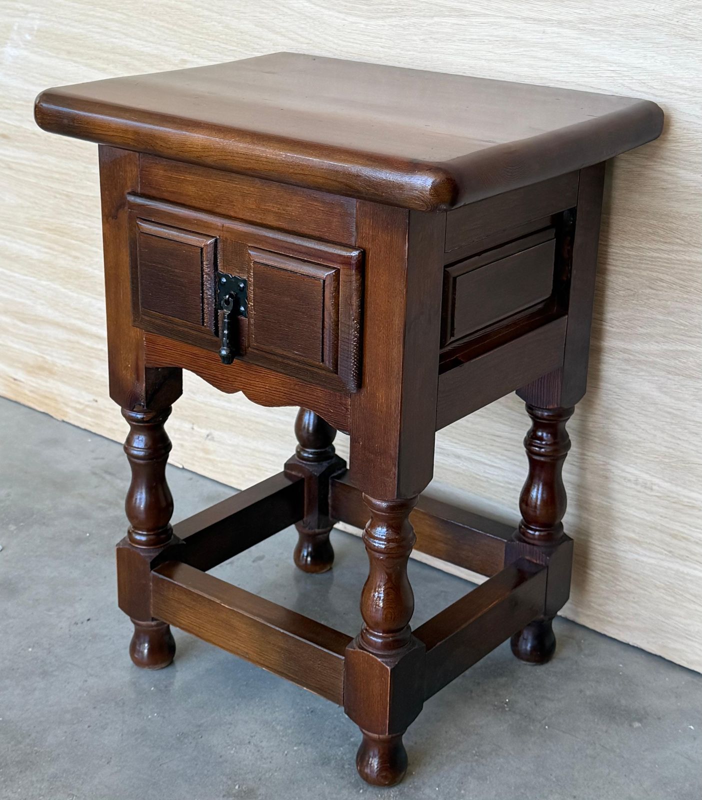 20th Century Spanish Nightstands With Two Drawers And Iron Hardware photo vinterior