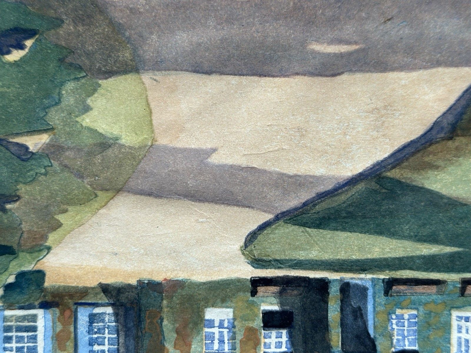 Eric Slater (1896 1963) Modern British Coloured Woodcut Tregenna Castle Hotel photo buy