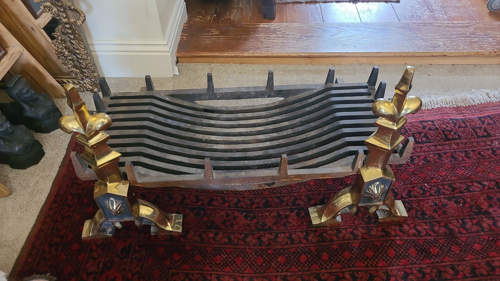 Art Nouveau Fire Grate With Andirons photo furniture