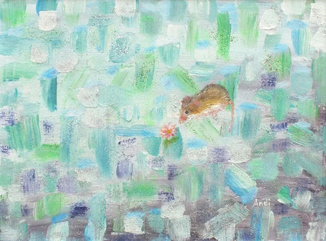 New Original Framed Painting Harvest Mouse In Abstract Maze Andi J Lucas photo furniture