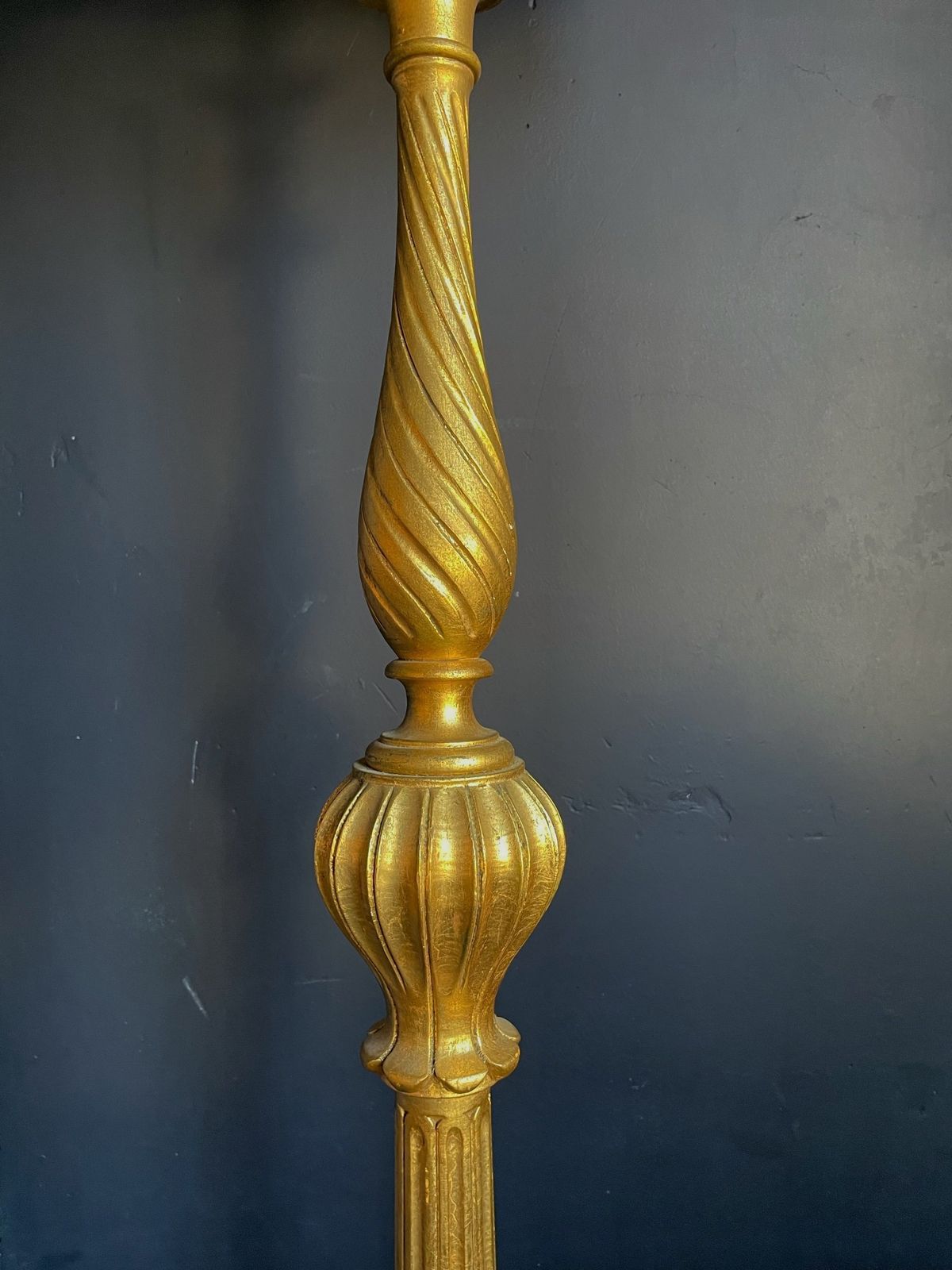 Spanish Giltwood Floor Lamp, Mid 20th Century photo for sale