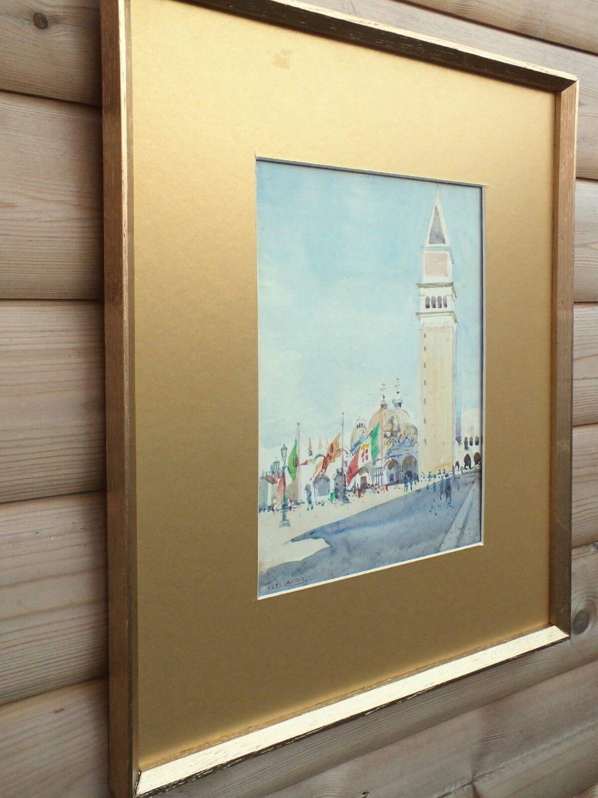 St Marks Basilica & Campanile Venice Watercolour Painting Signed Framed Original photo buy