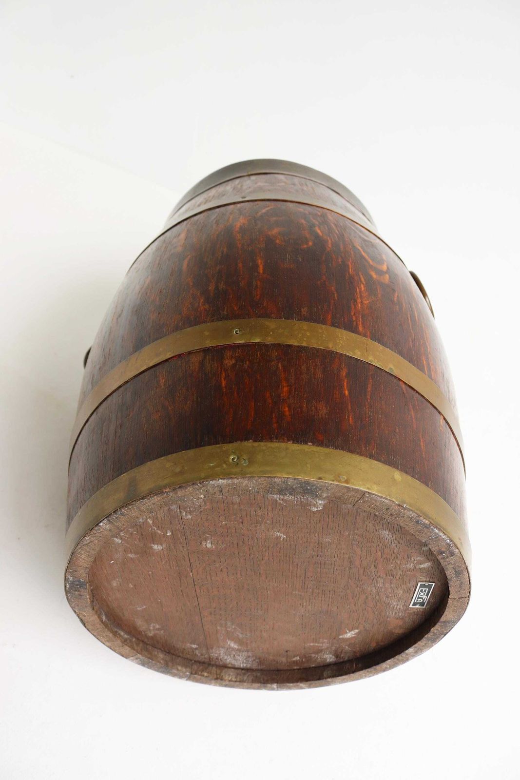 photo for sale Antiek Art Deco Parapluhouder En Wandelstokstandaard Van Eiken En Koper, Gemerkt Exfa, 1920–1930