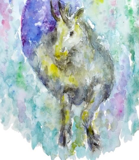Capricorn Goat Fish Original Zodiac Watercolor Painting Star Sign Astrology Andi photo furniture