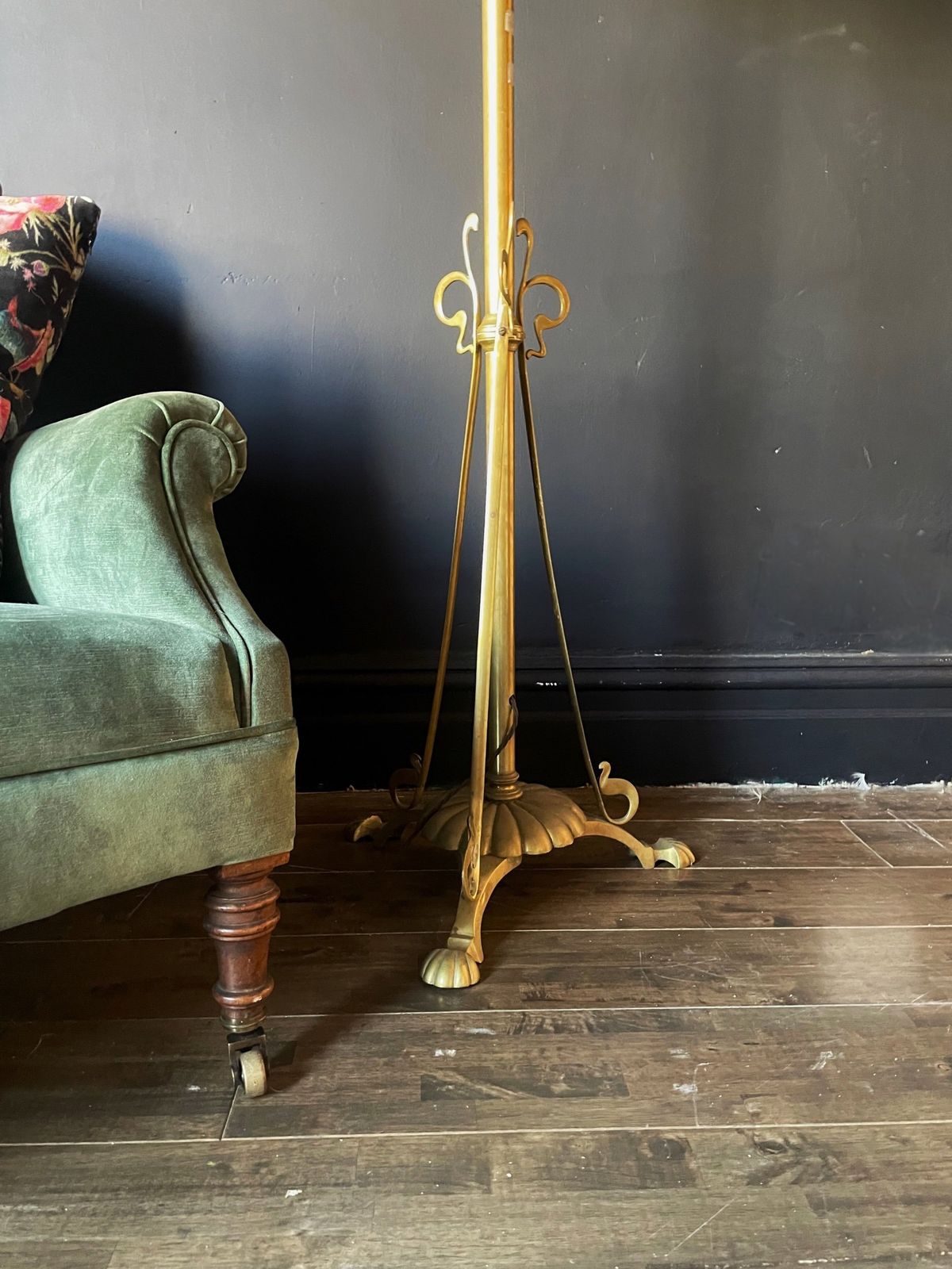 Art Nouveau Brass Floor Lamp, 1920s photo furniture