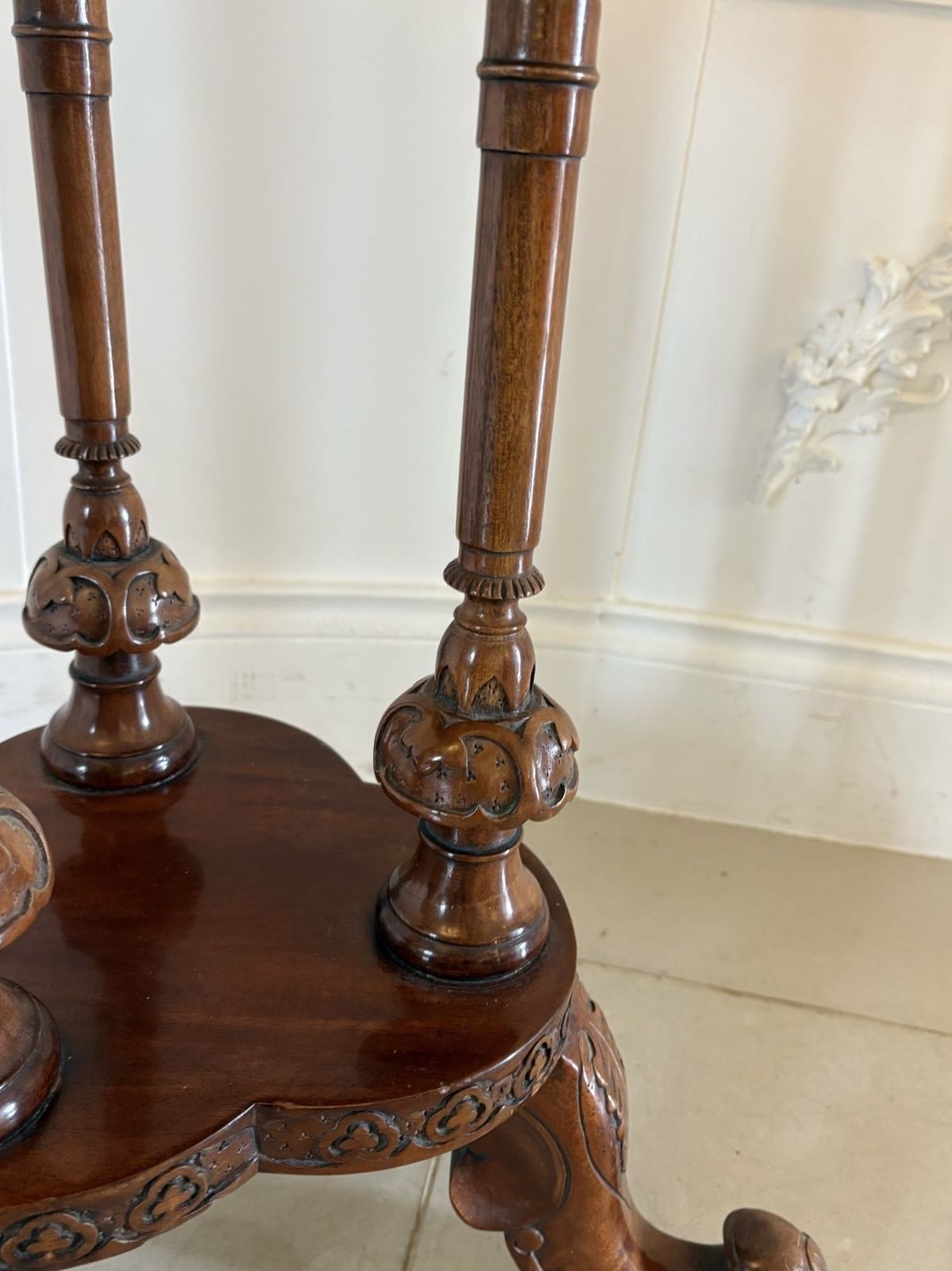 Antique Early 20th Century Carved Mahogany Side Table photo Furniture