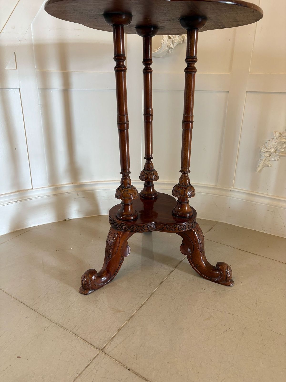Antique Early 20th Century Carved Mahogany Side Table photo buy