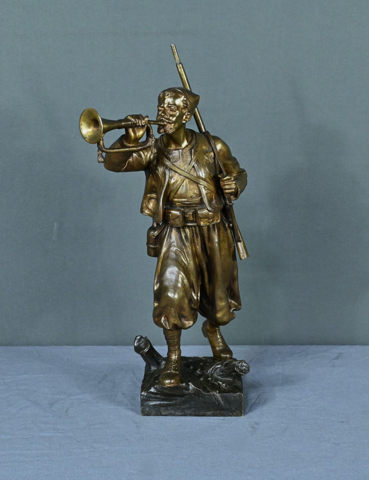 Bronze “The Zouave Trumpeter” By E. Carlier – Early 20th Century