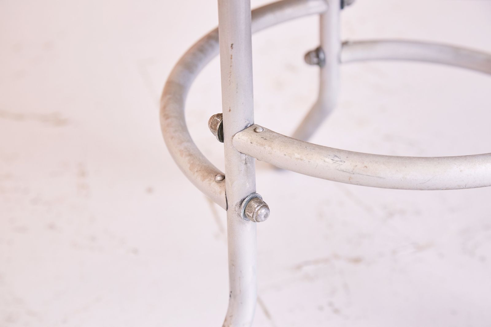 Modernist Mid Century Mahbro Round Bakelite Side Table With Aluminium Legs photo for sale