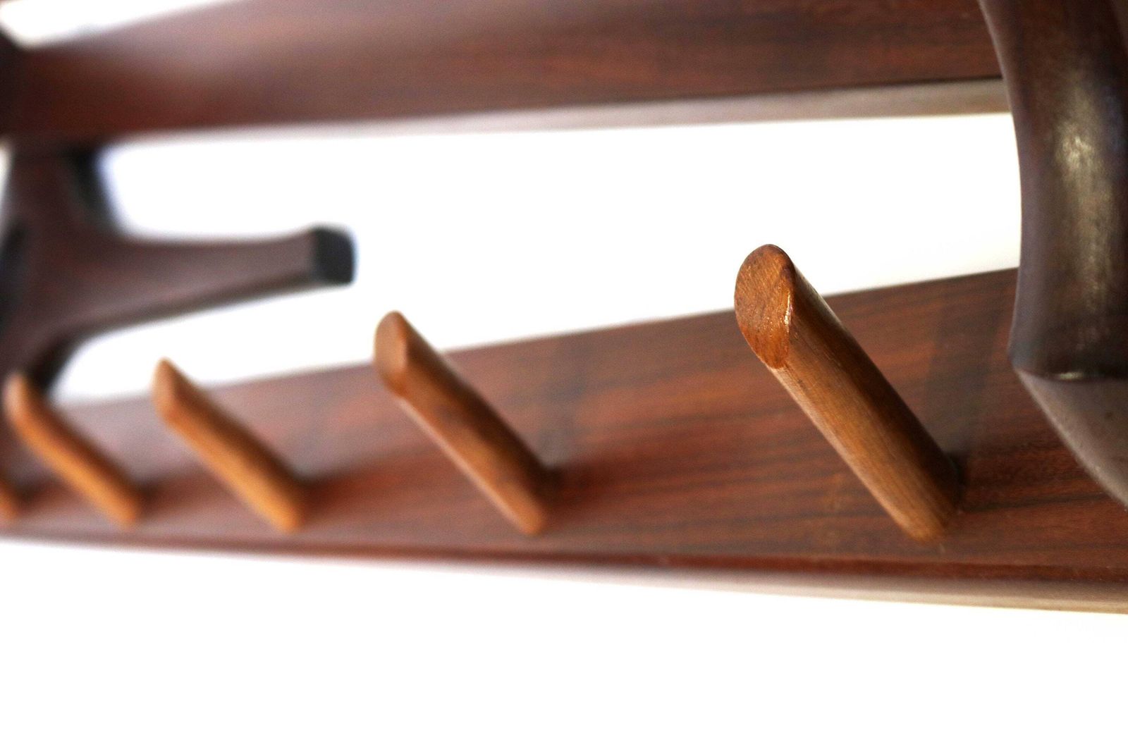 Midcentury Design Solid Teak Wardrobe Entryway Shelf Coatrack Hatrack Hall Rack Coathanger Coat Stand Dutch Design Electrimeufa 60s Retro photo Furniture