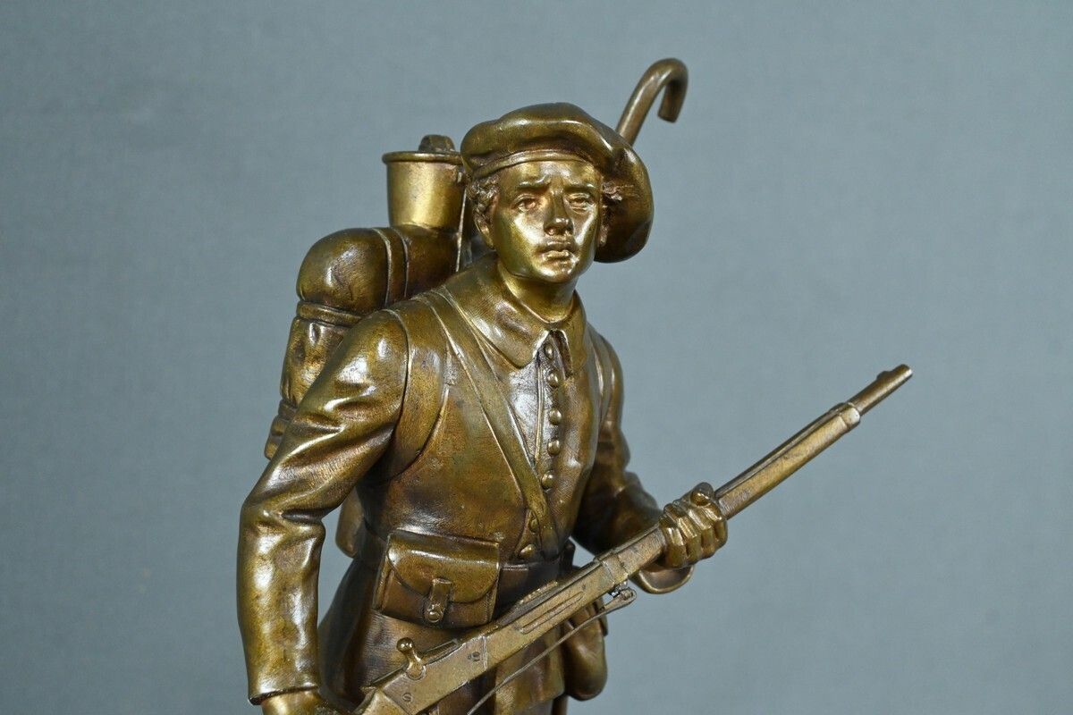 Bronze “The Alpine Hunter”, Signed E.Carlier – Late 19th Century photo 1110.0