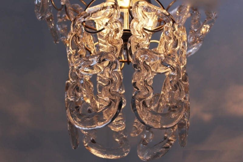 Stunning Midcentury Modern Italian Murano Glass Chandelier By Design Angelo Mangiarotti For Vistosi 1960 Retro Modern photo furniture