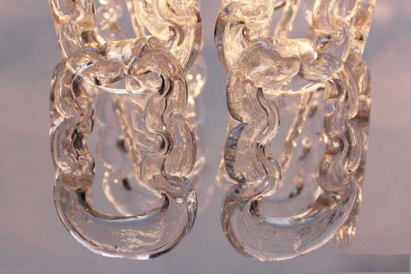 Mid Century Modern Glazen Hanglamp Van Murano Glas, Ontwerp Angelo Mangiarotti Voor Vistosi, Ca. Jaren 1960 photo Verlichting