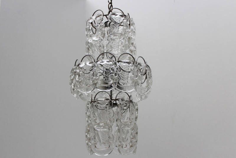 Mid Century Modern Glazen Hanglamp Van Murano Glas, Ontwerp Angelo Mangiarotti Voor Vistosi, Ca. Jaren 1960 photo vinterior