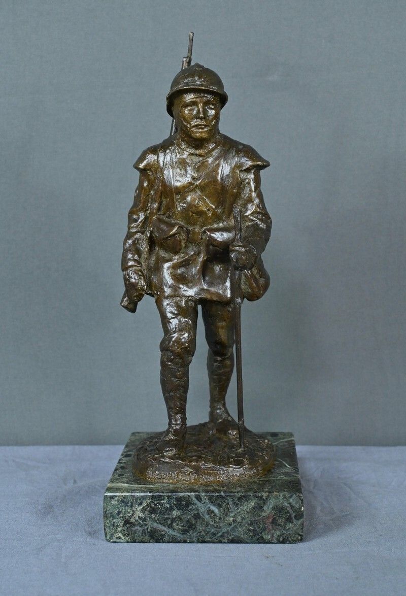 Bronze “Souvenir Of Souchez” By R. Paris – Early 20th Century