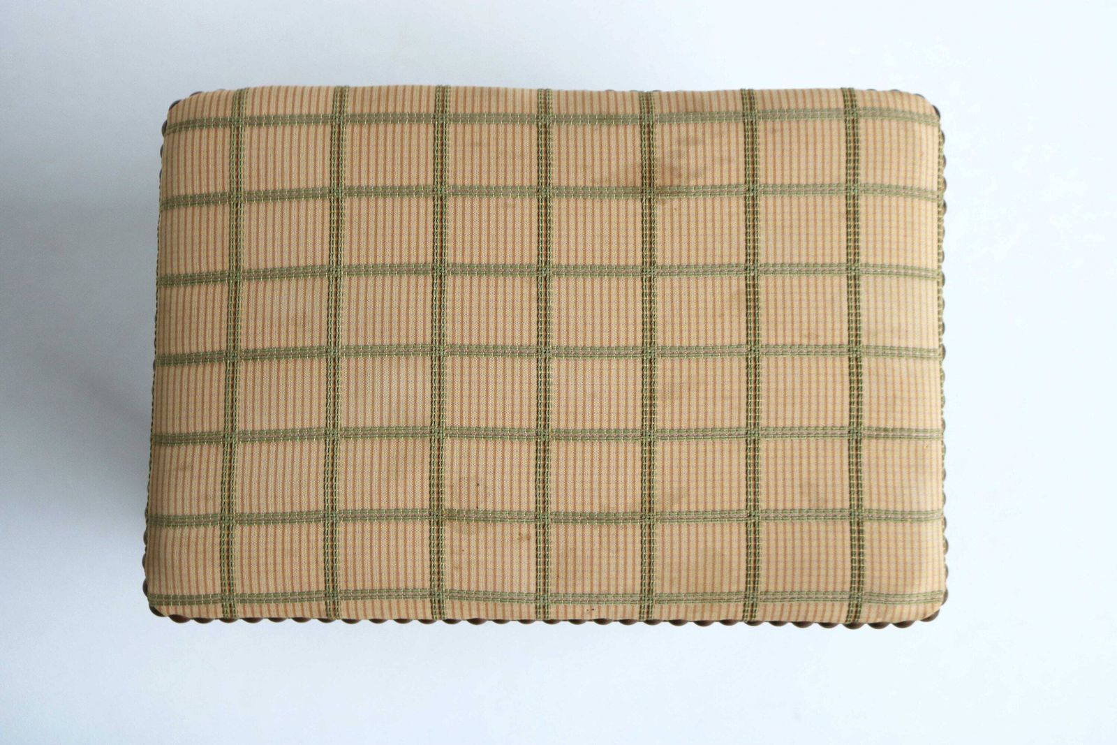 Lovely Small Rectangular Footrest French Louis XV Carved Footstool With Fabric Country Provincial Vintage Foot Stool Mid 20th Century 1950s photo buy