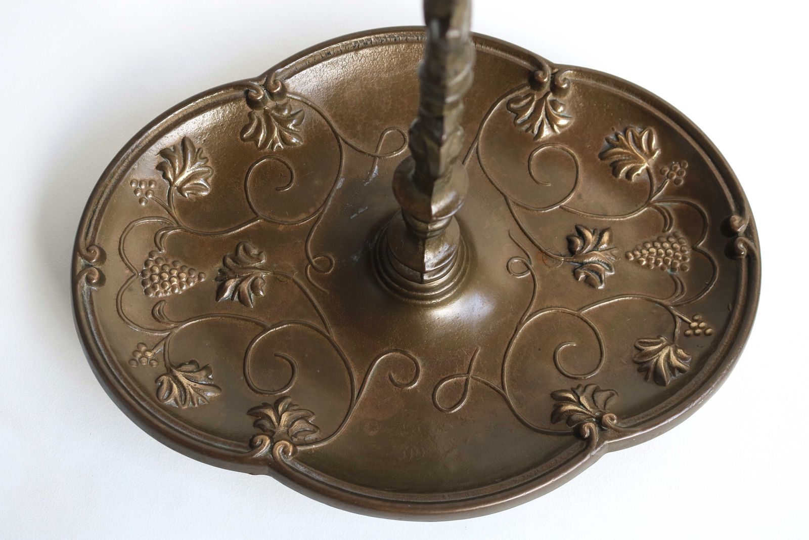 Italian Art Nouveau Style Brass Umbrella Stand, Antique Cane Holder Snakes Grapes Putto Umbrella Holder Floral Motifs Entryway 1930 1950s photo vintage