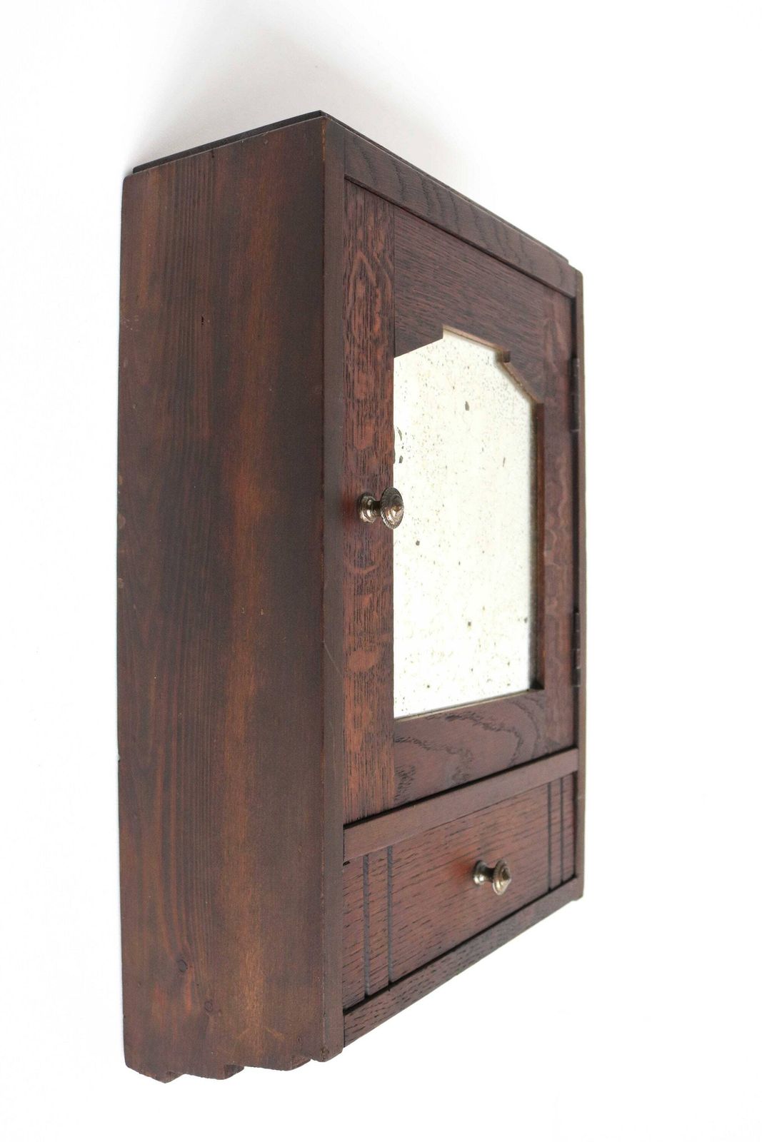 Art Deco Vintage Wood Medicine Bathroom Apothecary Cabinet Worn Mirror Drawer Small Wall Cabinet Kitchen Cabinet Key Cabinet Wood Carved photo 391.0