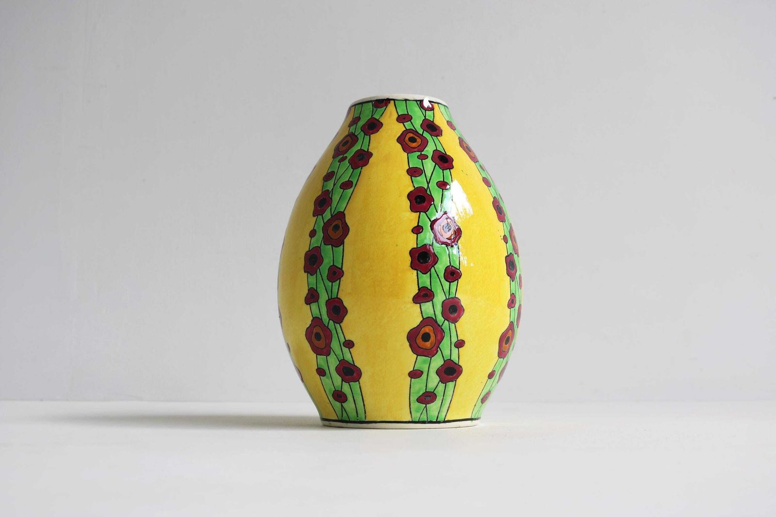Art Deco Vase By Charles Catteau For Boch Freres Keramis Model ''Olga D.788'' , Belgium Ca. 1925 1930