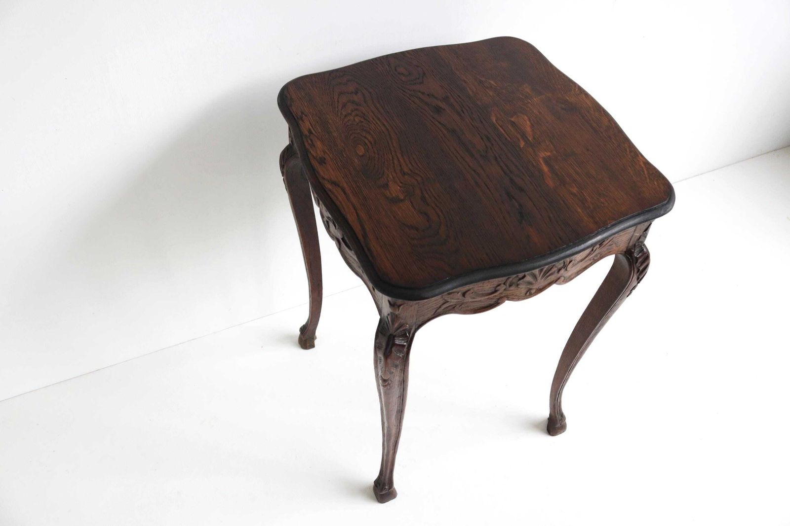 Antiek Frans Bijzettafeltje In Louis XV Stijl, Begin 1900s, Eiken, Handgesneden, Plantentafel, Wijntafel photo 741.0