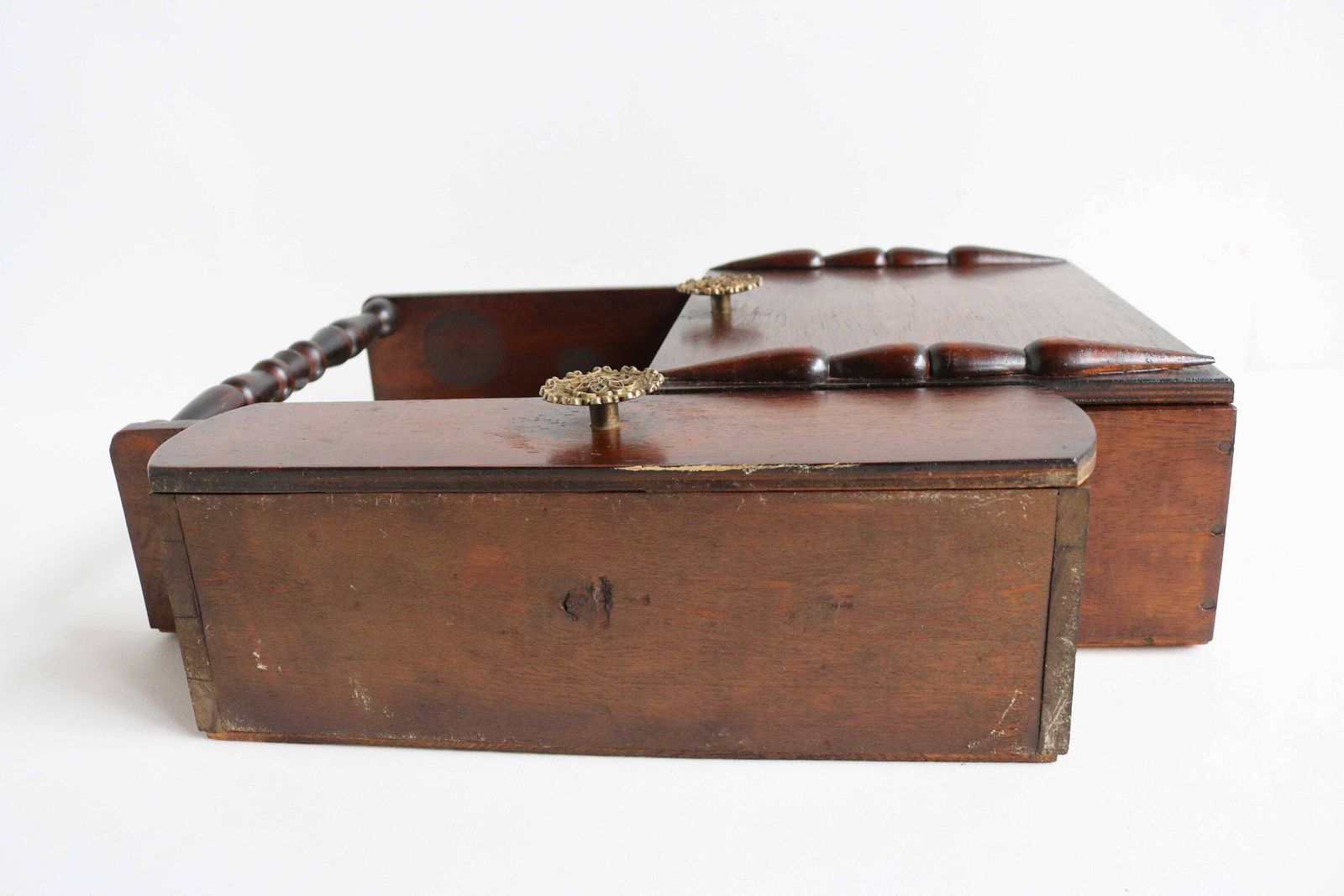 Vintage Art Deco Houten Medicijnkastje – Badkamer  En Keukenkast Met Spiegel, Lade En Sleutelkastje photo vintage