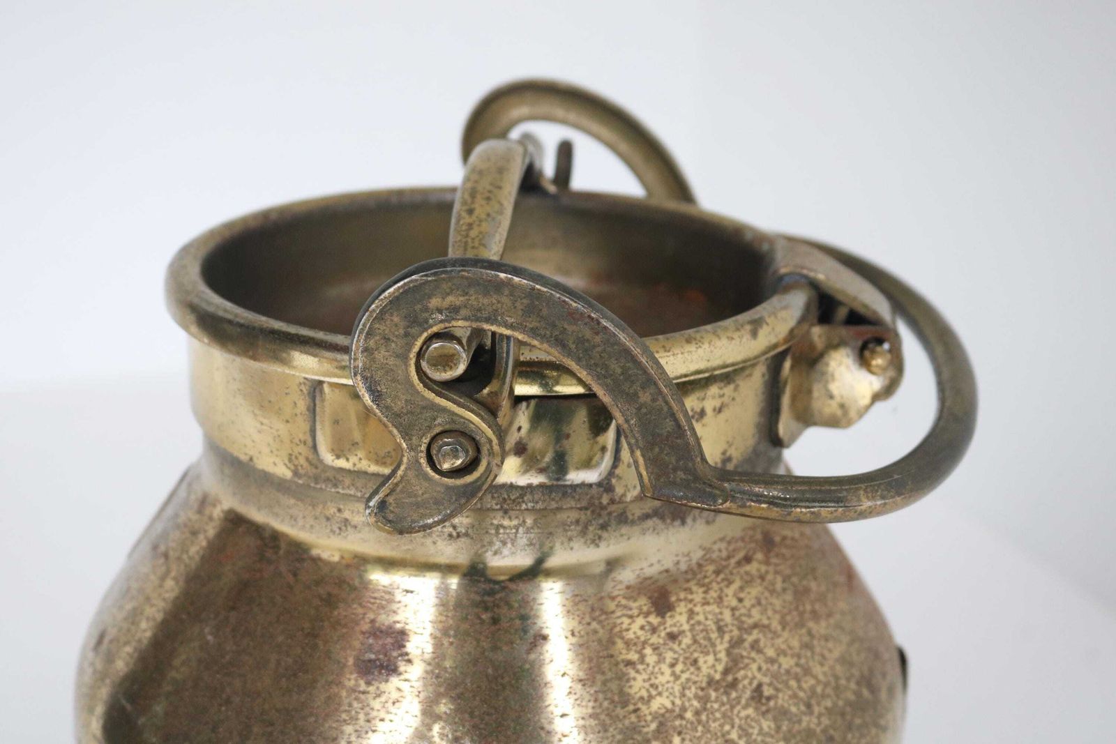 Antique Belgium Milk Jar Umbrella Stand Holder Copper 1880 Country Style Authentic Can Farm Late 19th Century Milk Container photo for sale