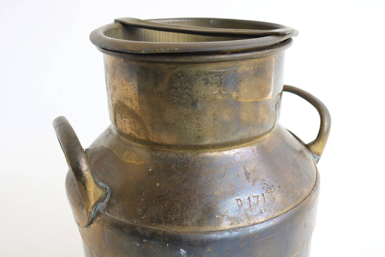 Lovely Antique Belgium Copper Plated Milk Jar Umbrella Stand Holder 1880  1900s Country Style Can Farm Late 19th Century Milk Container photo furniture