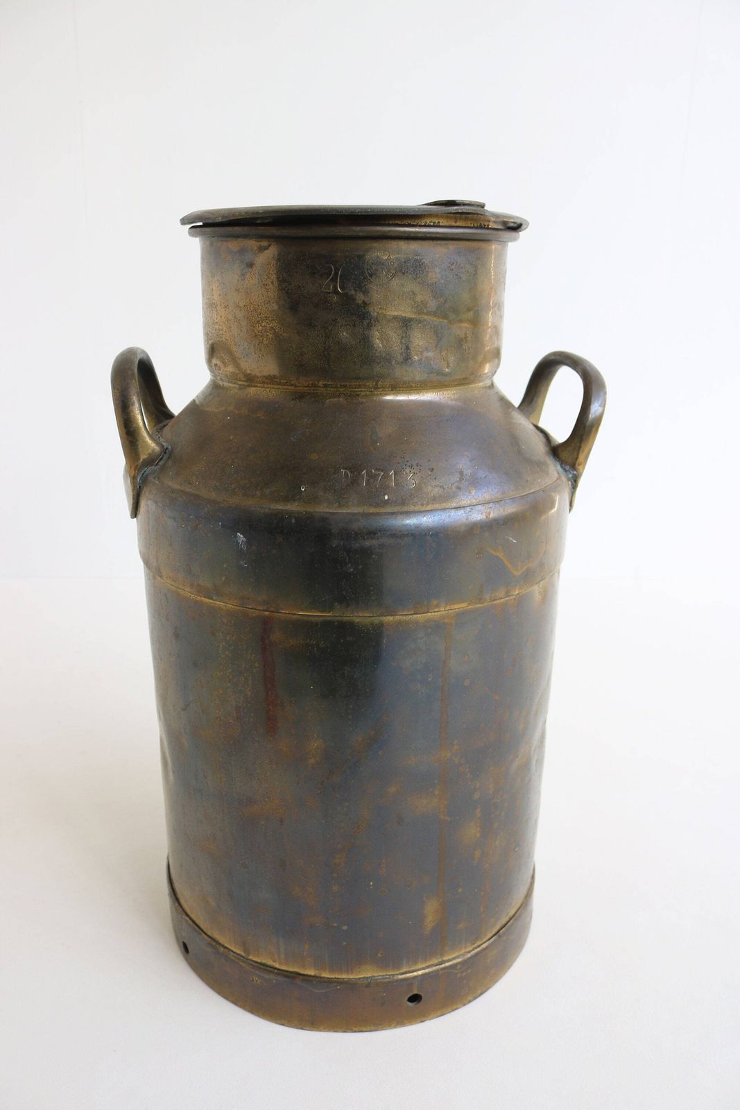 Lovely Antique Belgium Copper Plated Milk Jar Umbrella Stand Holder 1880  1900s Country Style Can Farm Late 19th Century Milk Container photo Home Decor