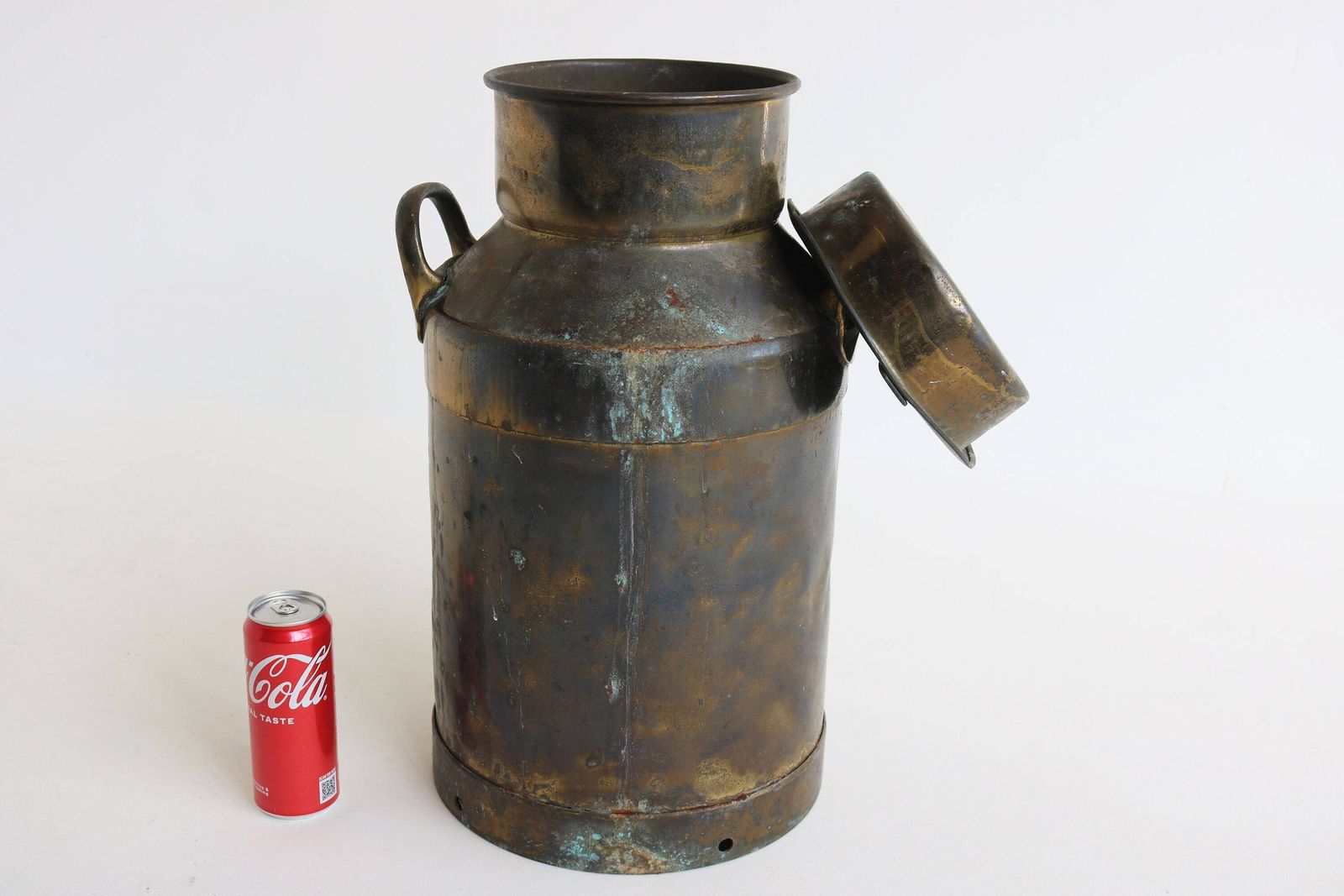photo furniture Lovely Antique Belgium Copper Plated Milk Jar Umbrella Stand Holder 1880  1900s Country Style Can Farm Late 19th Century Milk Container