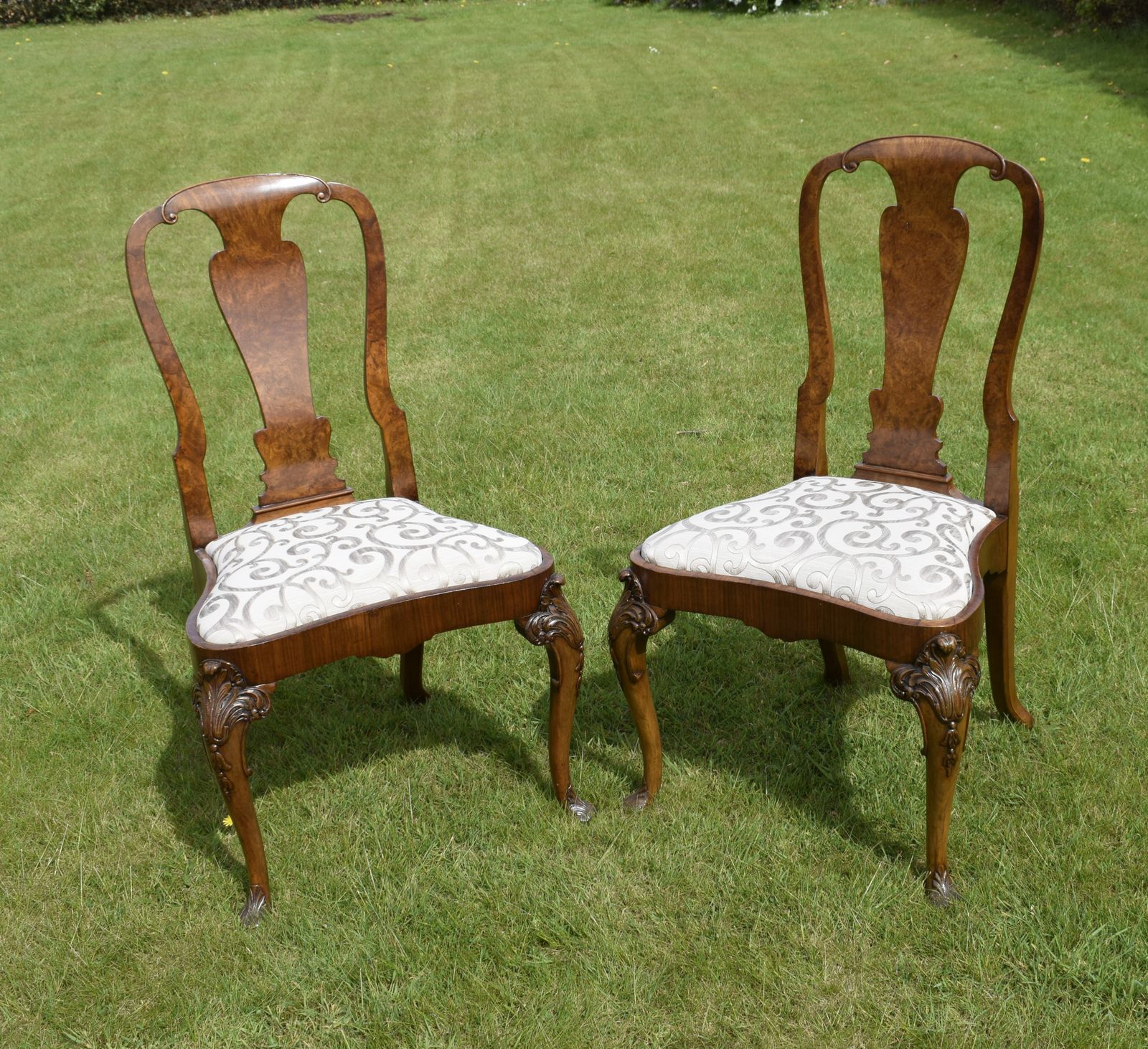 Pair Of Quality Walnut Chairs, 1800s photo furniture