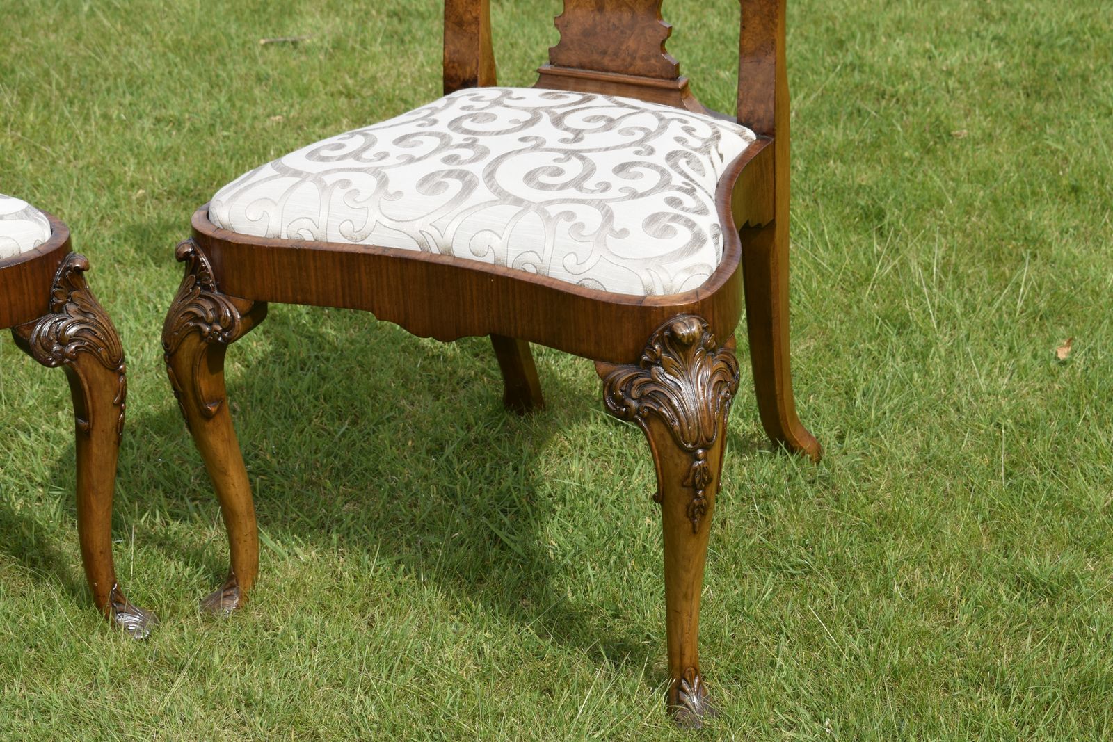 Pair Of Quality Walnut Chairs, 1800s photo vintage