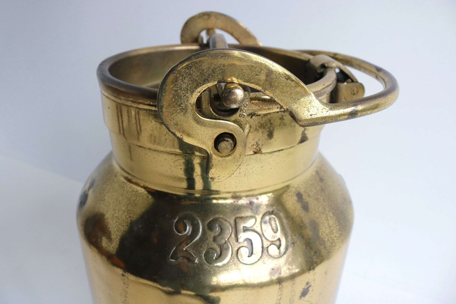Antique Milk Jar Umbrella Stand Holder Copper 1900s Country Style Authentic Can Farm Late 19th Century Milk Container photo furniture