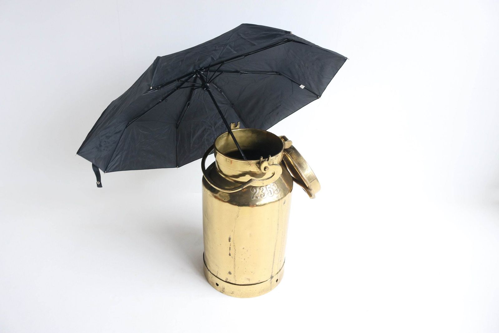 Antique Milk Jar Umbrella Stand Holder Copper 1900s Country Style Authentic Can Farm Late 19th Century Milk Container photo 535.0