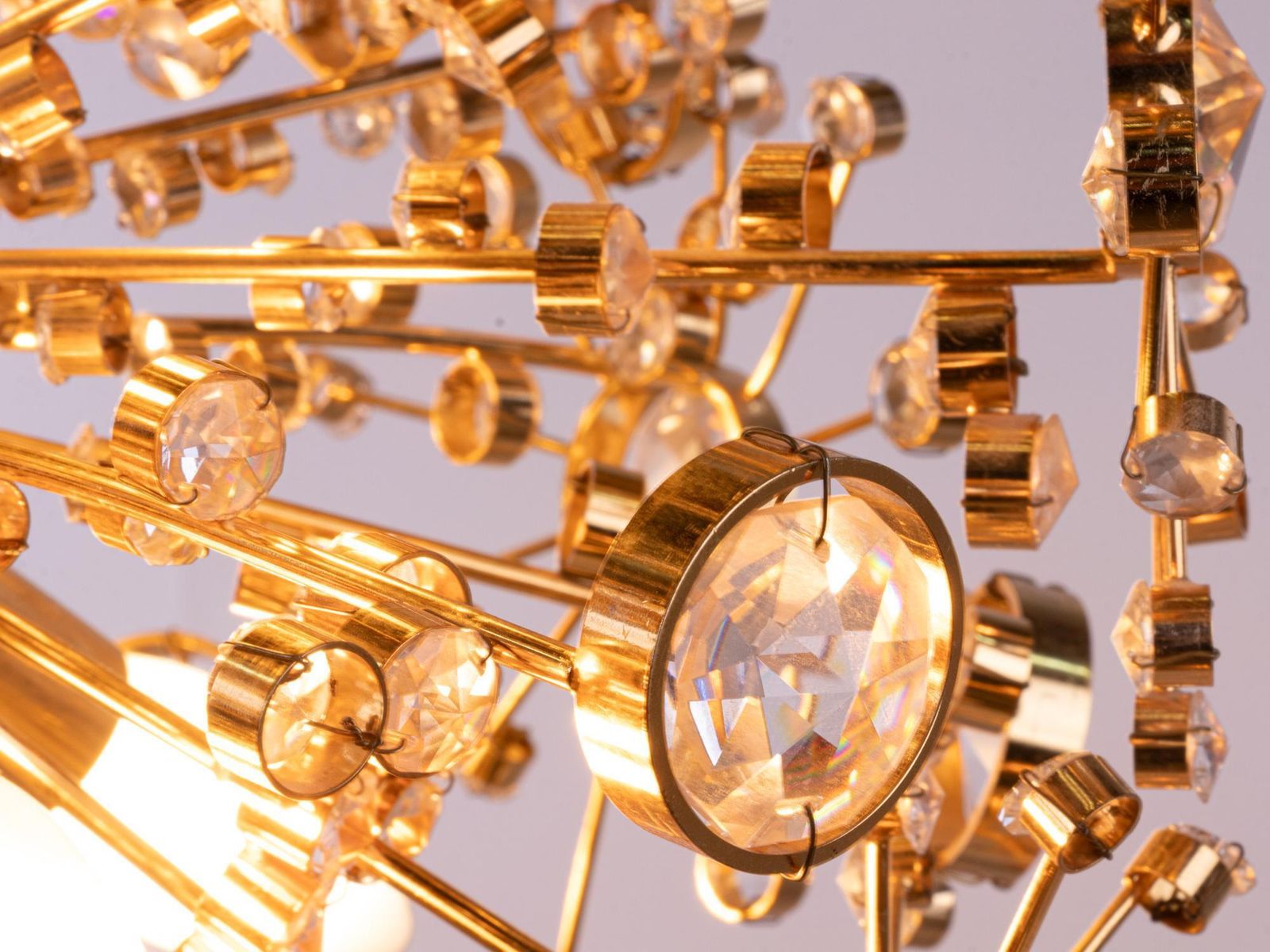 1960 Germany Palwa Sputnik Chandelier Swarovski Crystal & Gilt Brass photo 13429.0