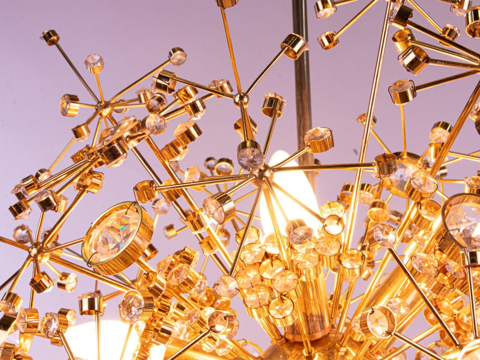 1960 Germany Palwa Sputnik Chandelier Swarovski Crystal & Gilt Brass photo buy