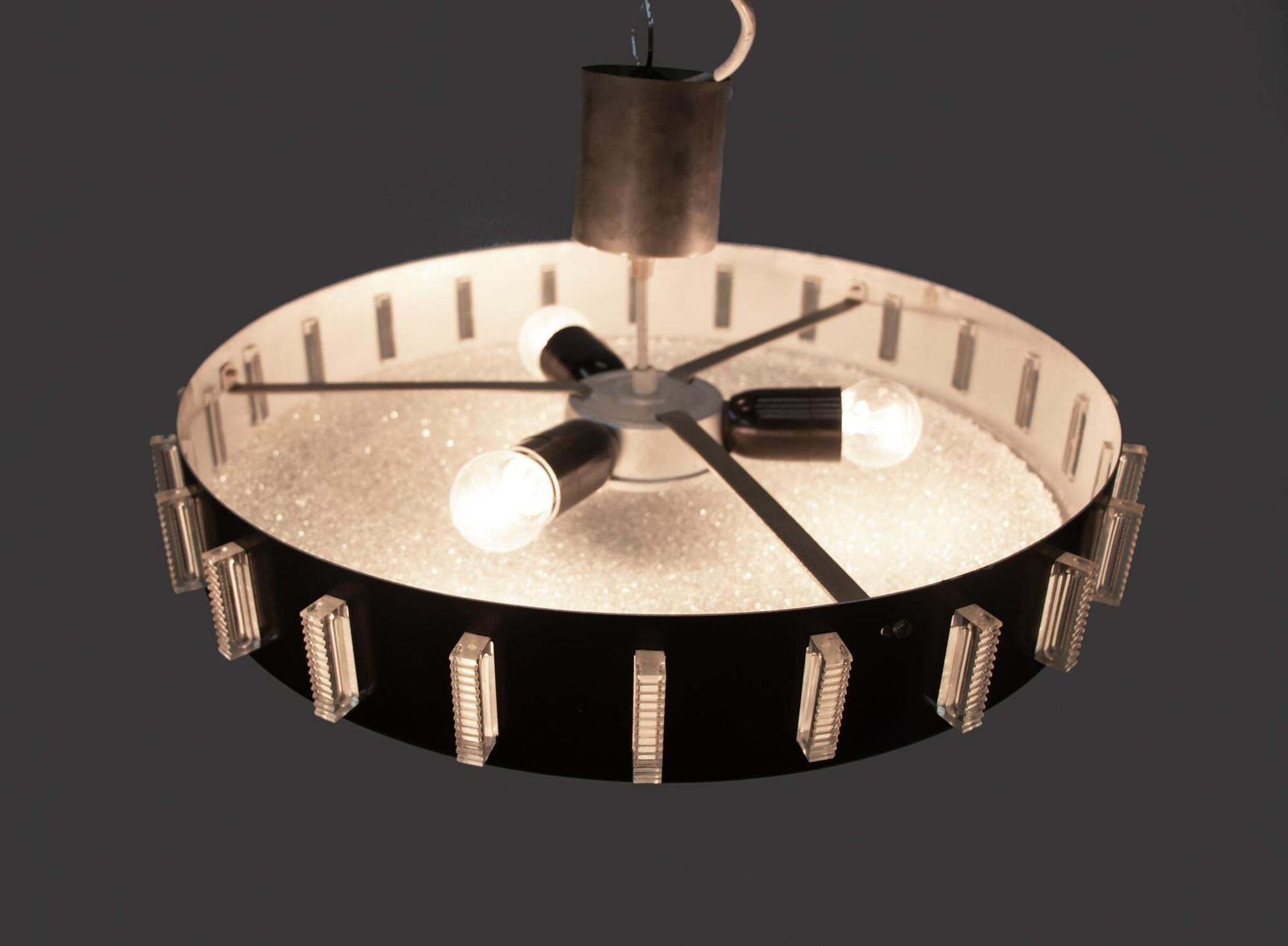1950 Italy Drum Flush Mount Chandelier In The Manner Of Stilnovo photo Lighting