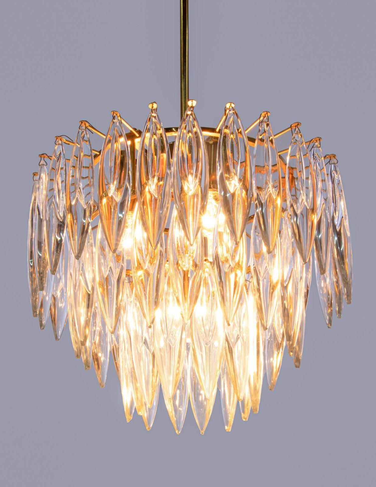 1960 Vienna Bakalowits & Sons Chandelier Crystal & Gold Plated photo 1863.0