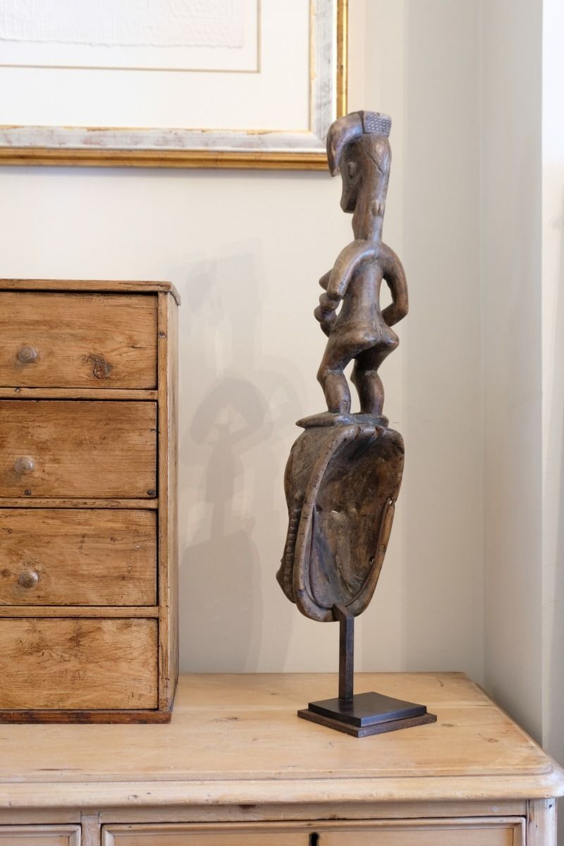 Carved African Guro (Gouru) Fertility Figure Sculpture On Stand photo vinterior