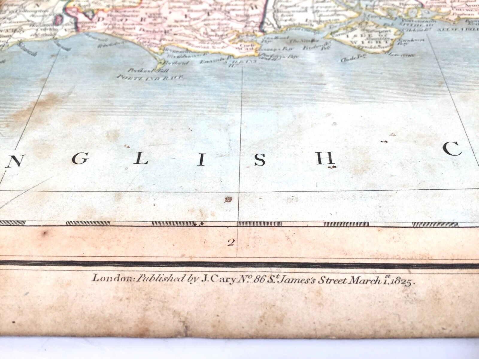 A New Map Of England From The Latest Authorities By John Cary / Antique 1825 photo 85.0