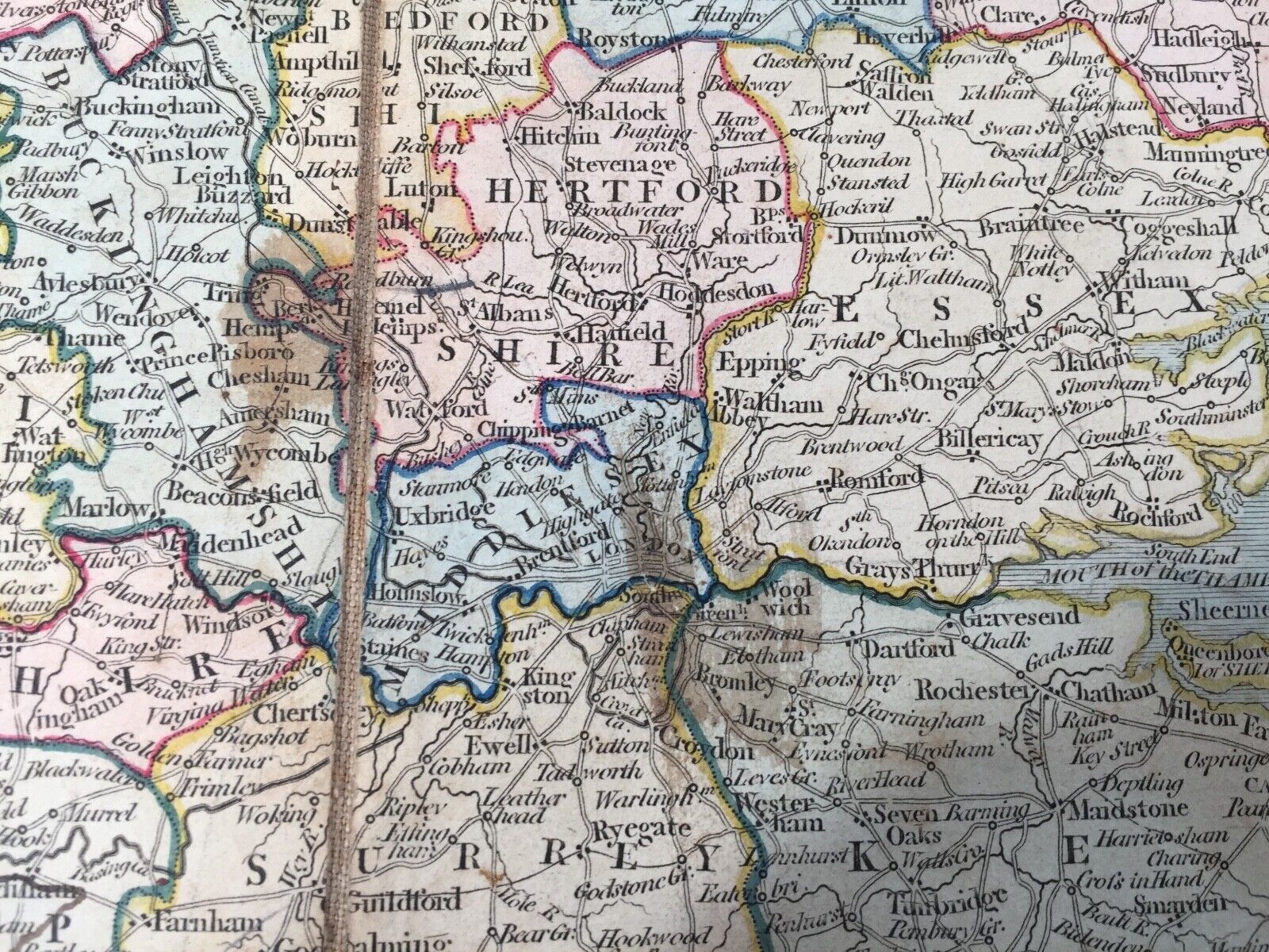 photo furniture A New Map Of England From The Latest Authorities By John Cary / Antique 1825