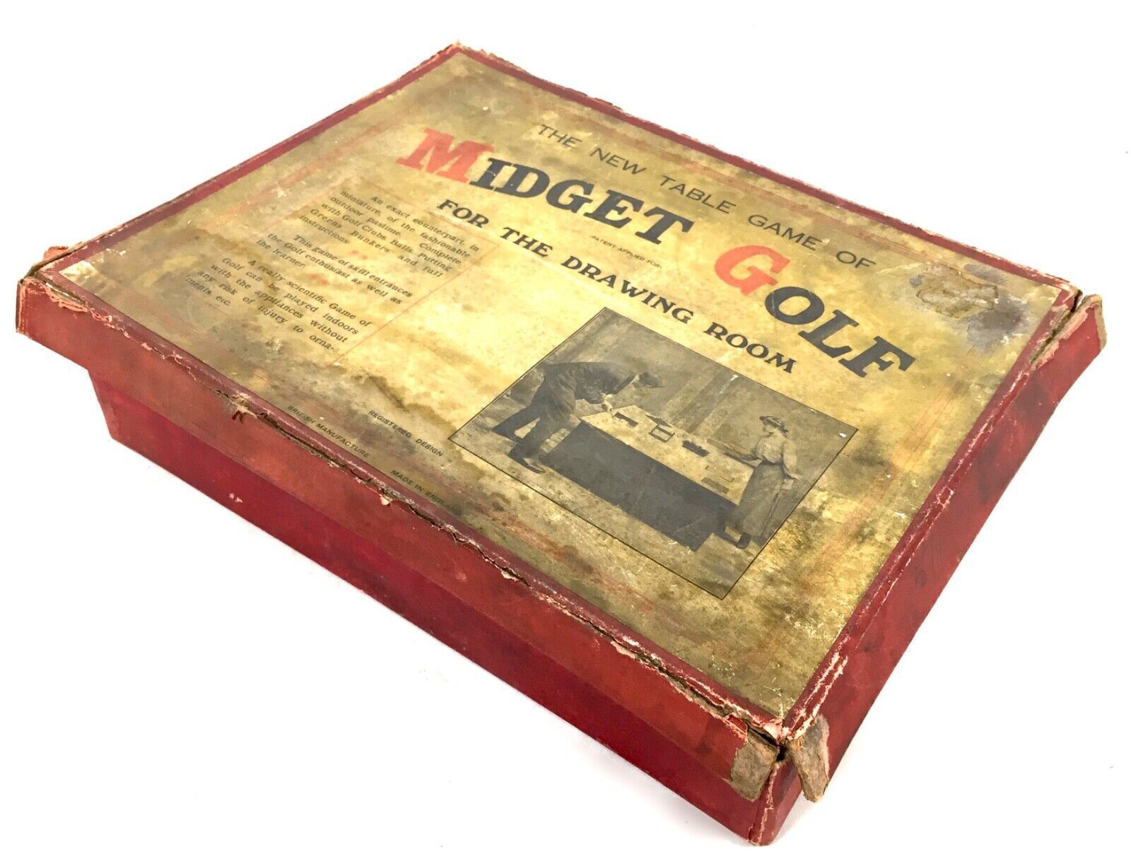 Antique 1910s Tabletop Midget Golf Parlour Game By Royal Letters Boxed / Rare photo for sale