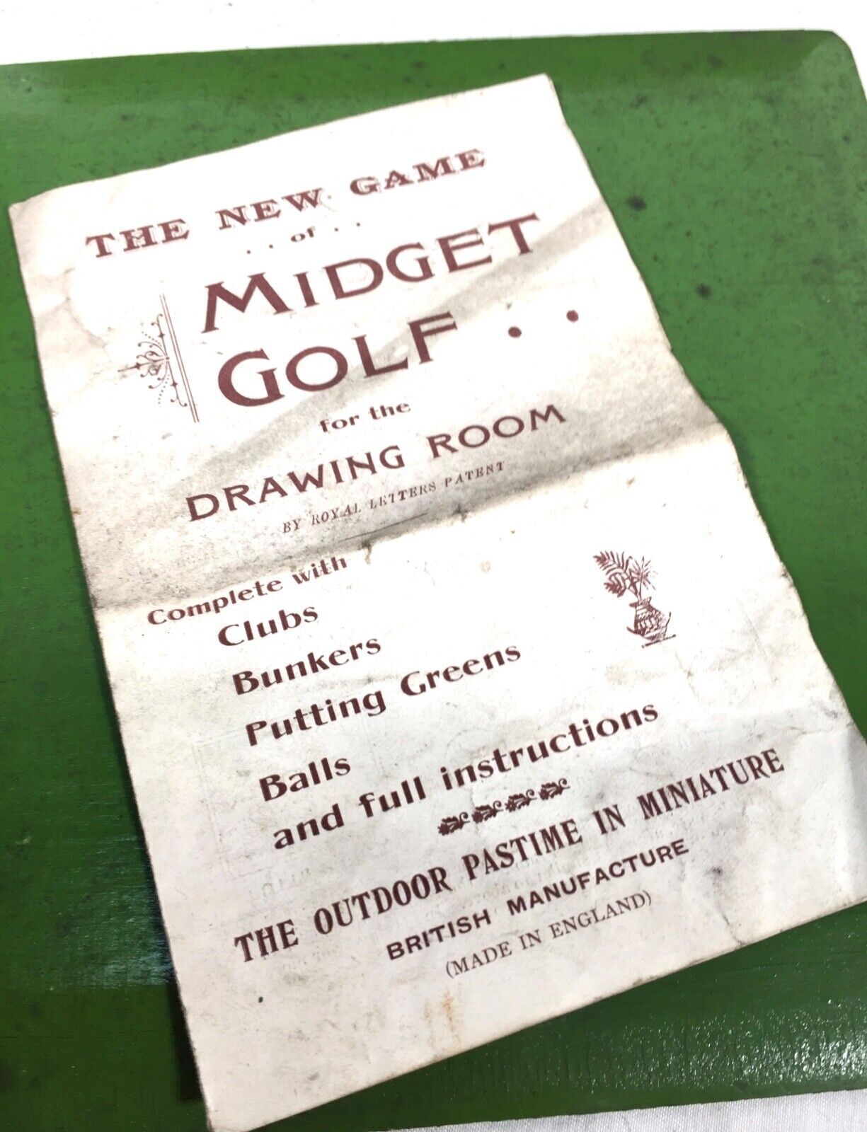 Antique 1910s Tabletop Midget Golf Parlour Game By Royal Letters Boxed / Rare photo vintage