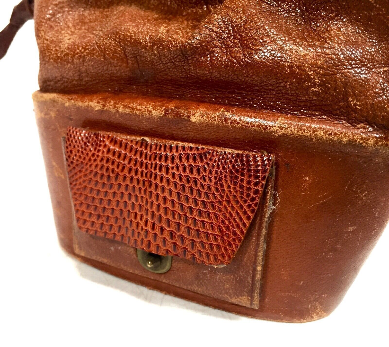 Antique 19th Century Opera Glasses In Rare Leather Bag / Case / Binoculars photo Home Decor