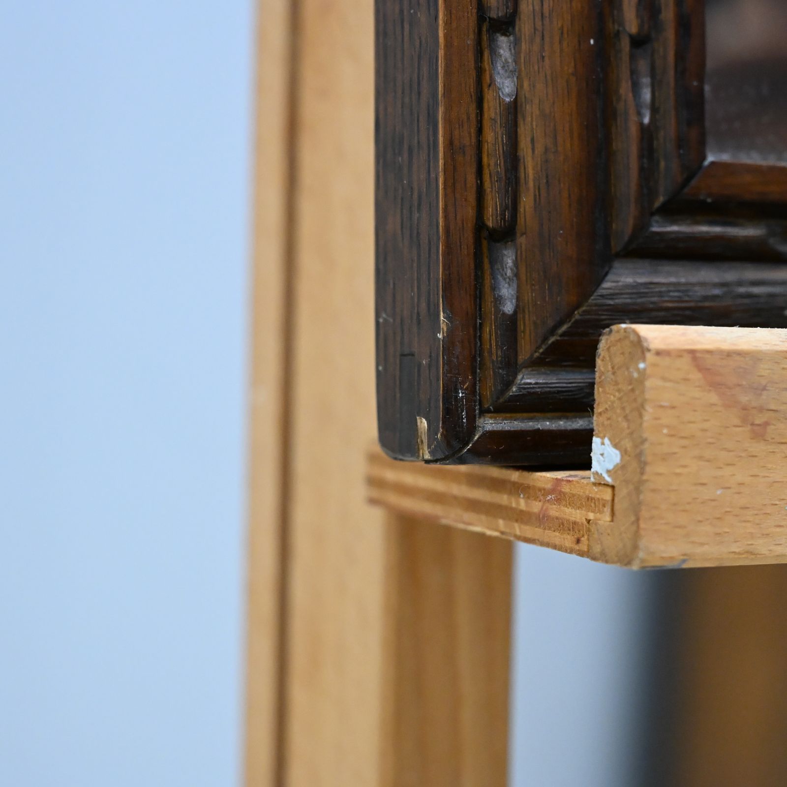 Old Charm Oak Framed Wall Mirror Heavy 80cm X 52cm Light Oak Free Delivery photo 287.0
