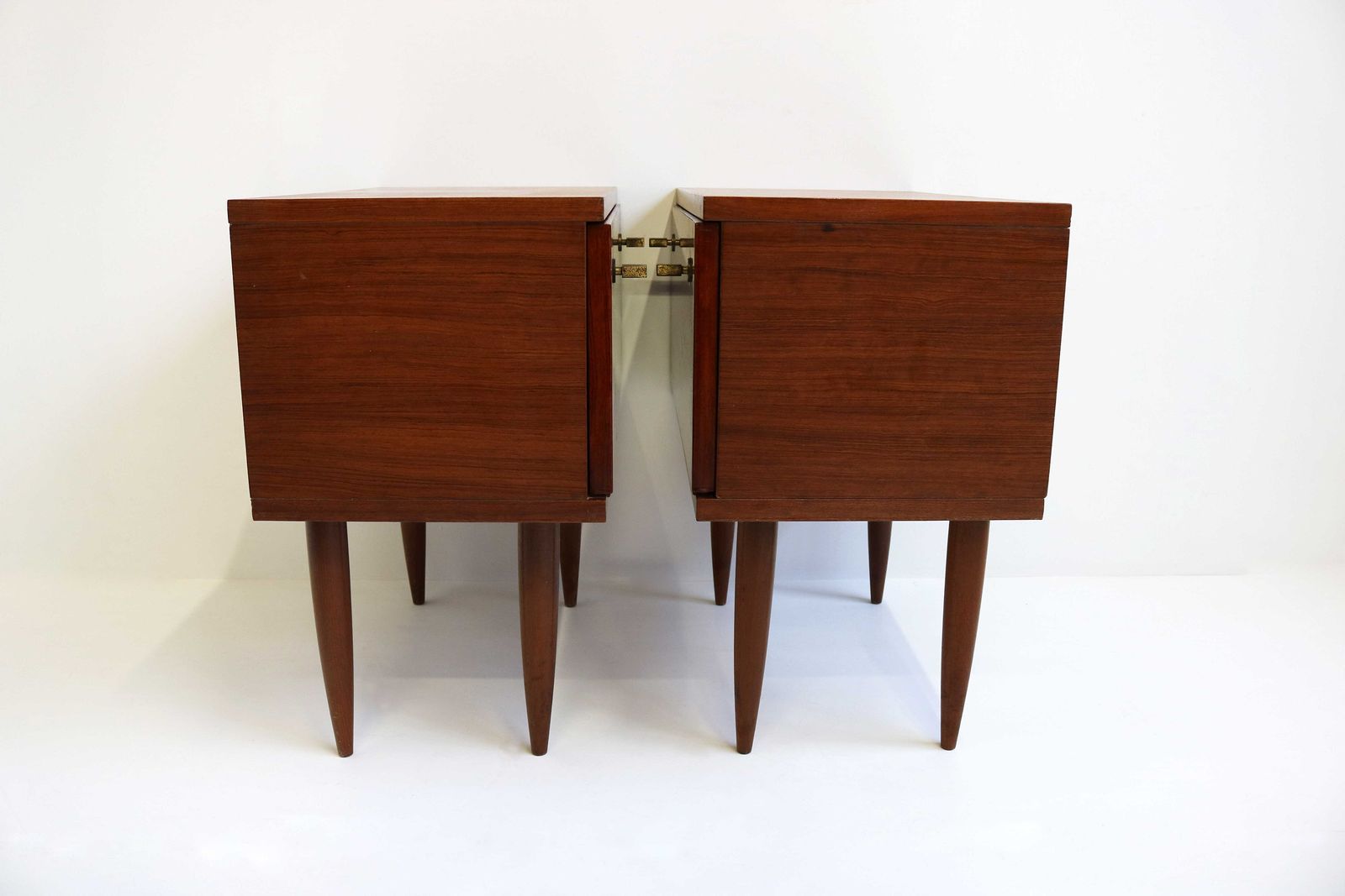 photo furniture Shiny Pair Midcentury Modern Scandinavian 60 Nightstands Bedside Tables Additional Tables Side Tables 1960s End Tables Valve